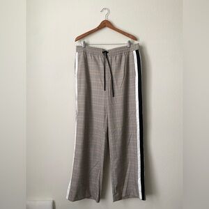 Nine West plaid wide leg side stripe pants